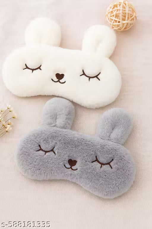 Sleeping Fur Eye Mask Cartoon Blindfold for Men Women Girl Boy