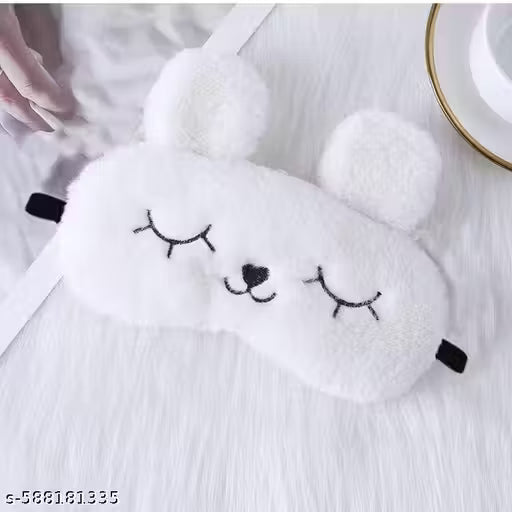 Sleeping Fur Eye Mask Cartoon Blindfold for Men Women Girl Boy