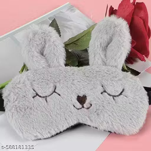 Sleeping Fur Eye Mask Cartoon Blindfold for Men Women Girl Boy