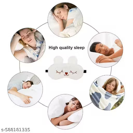 Sleeping Fur Eye Mask Cartoon Blindfold for Men Women Girl Boy